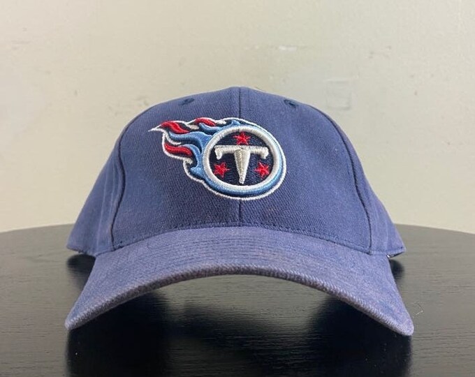 Vintage Tennessee Titans Strap Back Hat Logo Athletic OSFA Houston Oilers NFL Football Warren Moon 00s