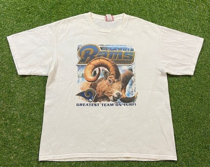 Vintage St Louis Rams T Shirt Tee Size Xtra Large XL NFL Football Missouri Los Angeles 1990s 90s