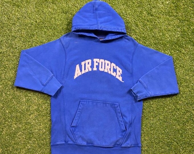 Vintage Air Force Hoodie Sweatshirt Steve & Barrys Size Small S USA Military Army Navy Marines 1990's 90's Rare Pull Over Oversized