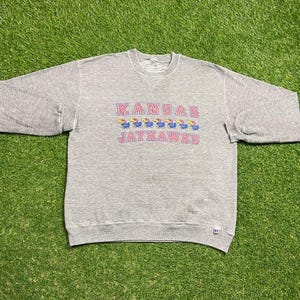 Vintage University of Kansas Crewneck Sweatshirt Size Small S NCAA College Basketball Classic Jayhawks 1990s 90s Pull Over