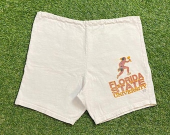 Vintage Florida State University Seminoles Gym Shorts Size Large L NCAA College Football FSU Tribe Sports Tallahassee 1990s 90s
