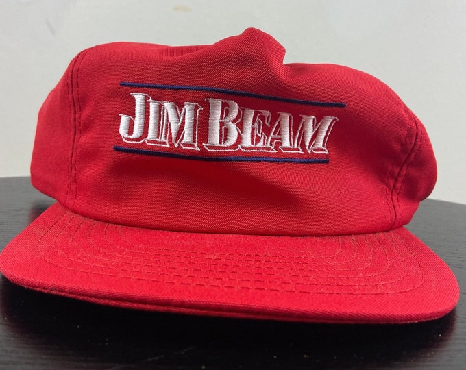 Vintage Jim Beam Snapback Hat Delong Made USA OSFA Drink Alcohol Party Night Life Classic Liquor Whisky Bourbon Kentucky