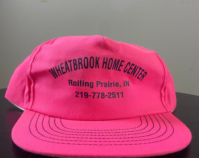 Vintage Wheatbrook Home Center Snapback Hat Made USA OSFA Rolling Prairie Indiana 1990s 90s