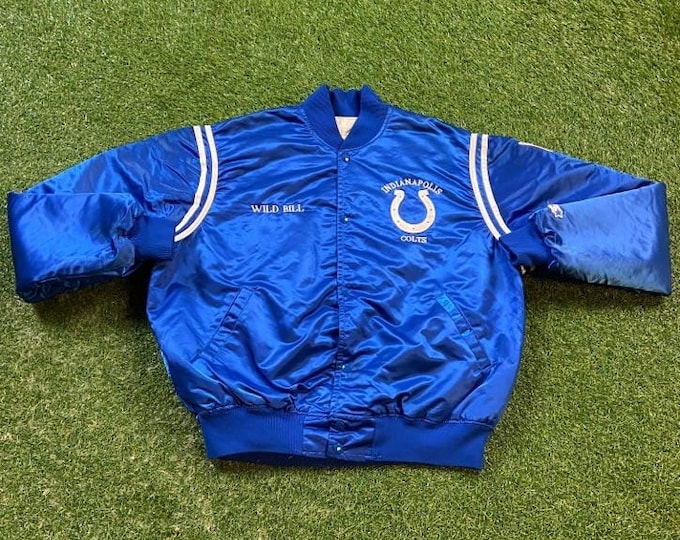 Vintage Indianapolis Colts Jacket Starter Made USA Size Xtra Large XL NFL Football Bomber Varsity Style Coat Blue Peyton Manning 1990s 90s