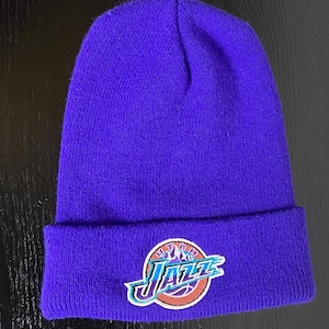 Vintage Utah Jazz Beanie Made USA Size Small NBA Basketball Salt Lake City Stockton Malone Skull Cap 00s