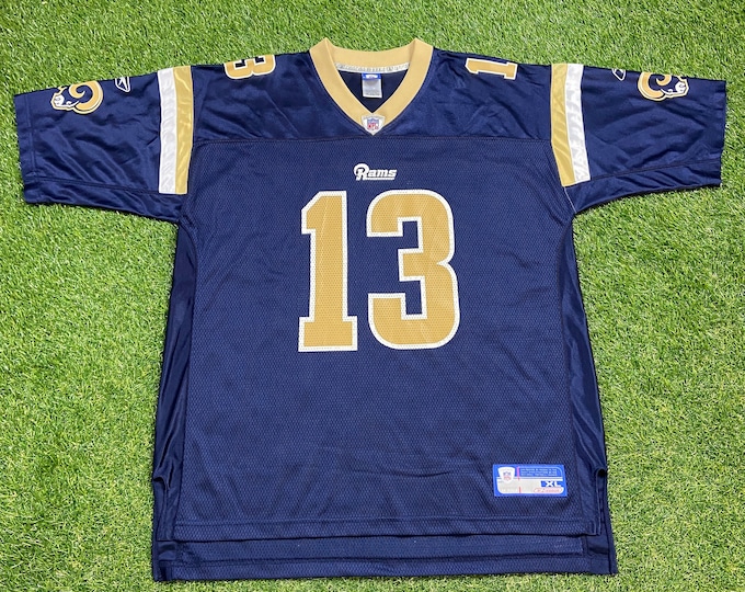 Vintage St Louis Rams Kurt Warner #13 Jersey Reebok Size Xtra Large XL NFL Football Super Bowl Missouri Los Angeles 00s
