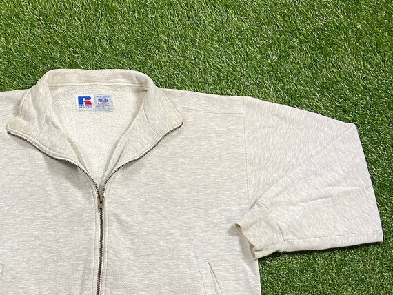 Vintage Plain Gray Russell Athletic Zip up Sweatshirt Size