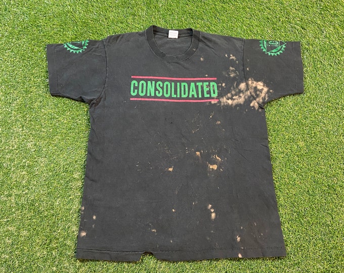 Vintage Consolidated T Shirt Tee Fruit of the Loom Made USA Xtra Large XL Quality 1990s Original 90s Band Activism San Francisco