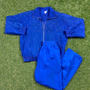 Vintage Fuda Silk Suit Windbreaker Set Zip Up Jacket Sportswear Small Athletic Wear 80&#39;s 1980s Light Rain Jacket Coat 2 Piece Matching