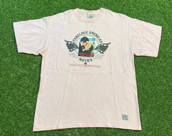 Vintage Gone with the Wind T Shirt Tee Made USA Size Xtra Large XL Classic Romance Drama Film 1939 Movie Novel
