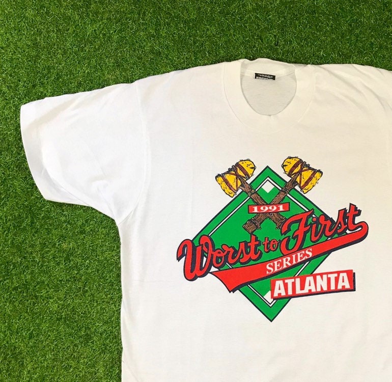 Original 1991 Atlanta Braves World Series Shirt Vintage