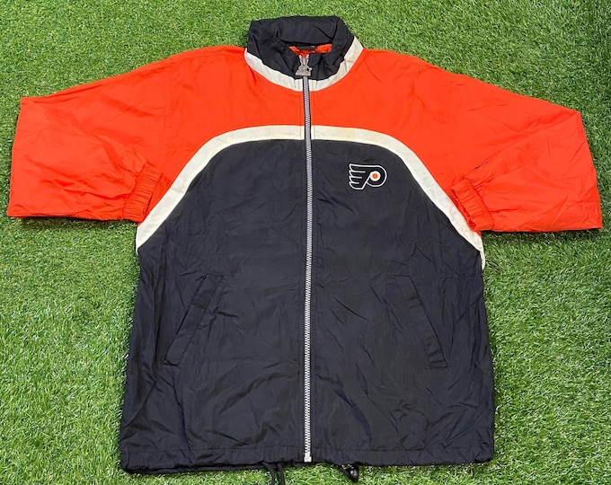 Vintage Philadelphia Flyers Windbreaker Jacket Starter Size Large L NHL Hockey Pennsylvania Light Rain Coat 1990s 90s