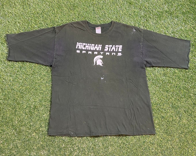 Vintage University of Michigan State Spartans T Shirt Tee Size Xtra Large XL NCAA College Football Detroit MSU 1990s 90s