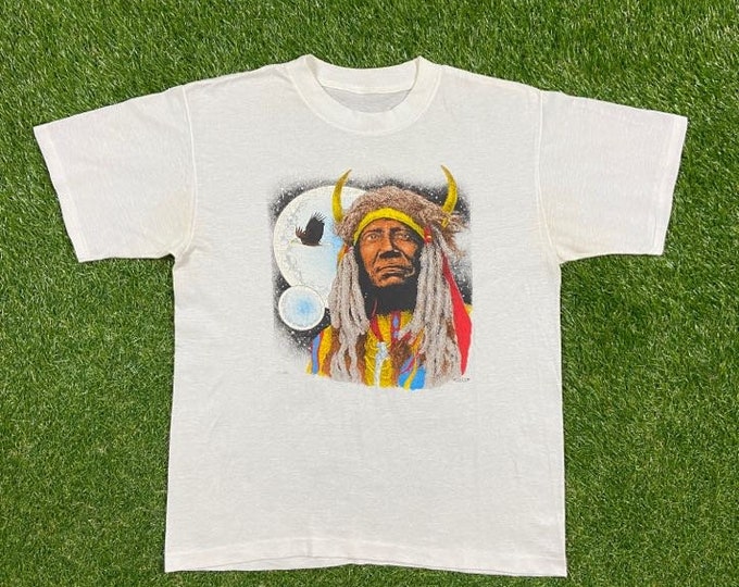 Vintage Native American T Shirt Tee Size Medium M Native Spirit Indigenous People 1990s 90s
