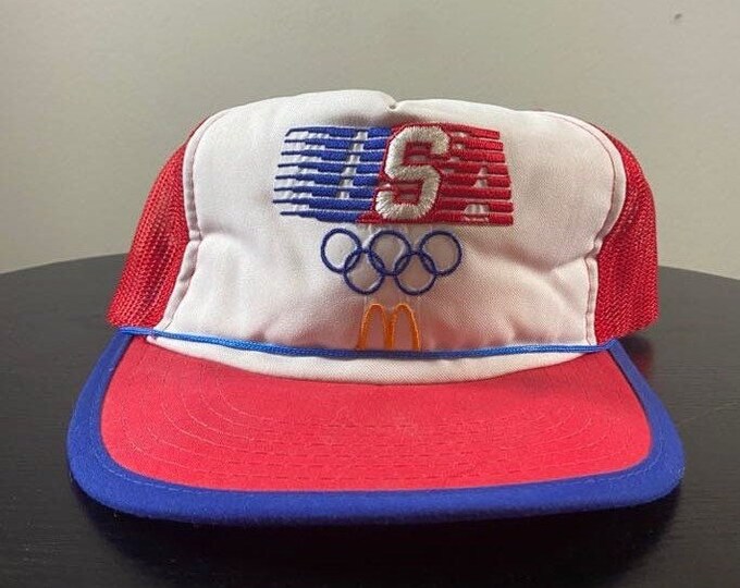 Vintage US Olympics McDonalds Snapback Hat OSFA Olympics Dream Team Classic Headwear Sportswear Cap 1984 84 Usa