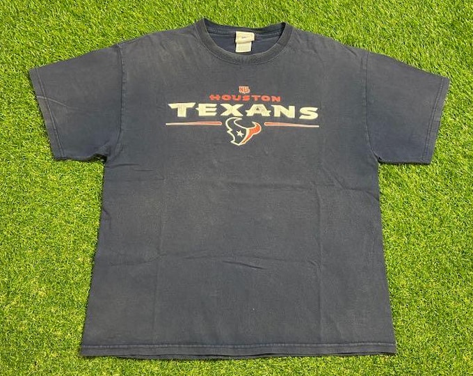 Vintage Houston Texans T Shirt Tee Size Large L Houston Oilers Texas NFL Football 00s
