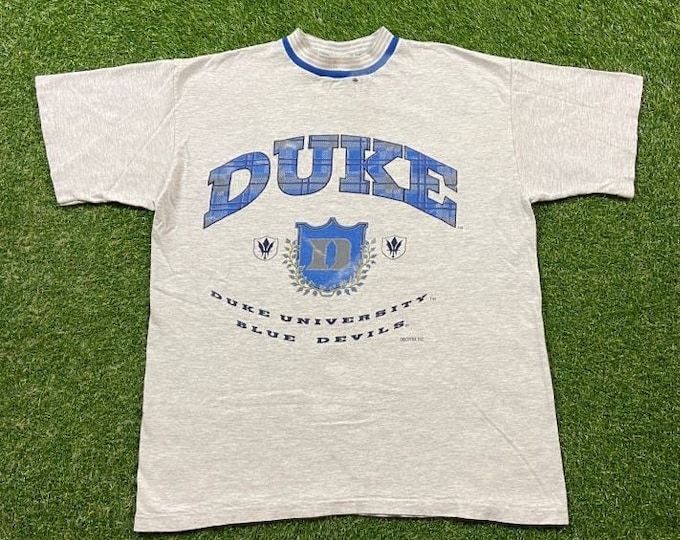 Vintage University of Duke Blue Devils T Shirt Tee Made USA Size Large L NCAA College Basketball North Carolina NC 1990s 90s