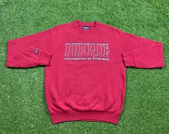 Vintage Dubuque University Crewneck Sweatshirt Jansport Made USA Size Medium M Presbyterian University Iowa Pull Over Oversized