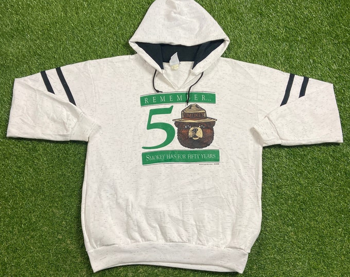 Vintage Smokey The Bear Bay Bridge Made USA Size Xtra Large Rare Novelty Classic Cartoon US Forest Service Wildfire Prevention Campaign 90s
