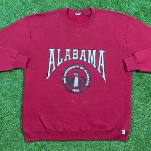 Vintage University of Alabama Crewneck Sweatshirt Russell Athletic Large L Crimson Tide NCAA College Football Roll Tide Pull Over 1990s 90s