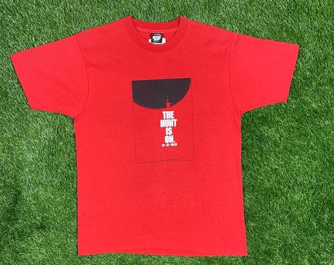 Vintage The Hunt for Red October T Shirt Tee Screen Stars Size Large Made USA Paramount Pictures Sean Connery Alec Baldwin Movie Promo L