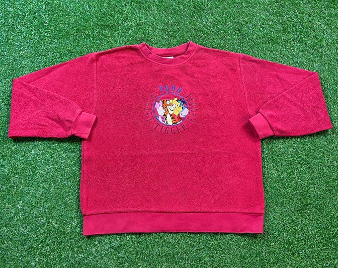 Vintage Winnie the Pooh Bear Crewneck Sweatshirt The Disney Store Size Small S Walt Disney World Piglet Tigger Pull Over Fleece 1990s 90s