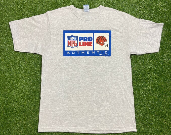 Vintage Cincinnati Bengals T Shirt Tee Champion Size Large L NFL Football Ohio Cleveland Joe Burrow 1990s 90s Graphic All Over
