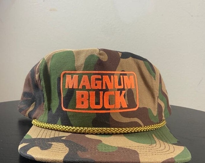 Vintage Magnum Buck Snapback Hat San Sun OSFA Camo NRA National Rifle Association of America Hunt Nature