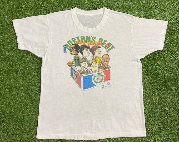 Vintage Boston Celtics T Shirt Tee Size Small S NBA Basketball New England Massachusetts Larry Bird 1980s 80s