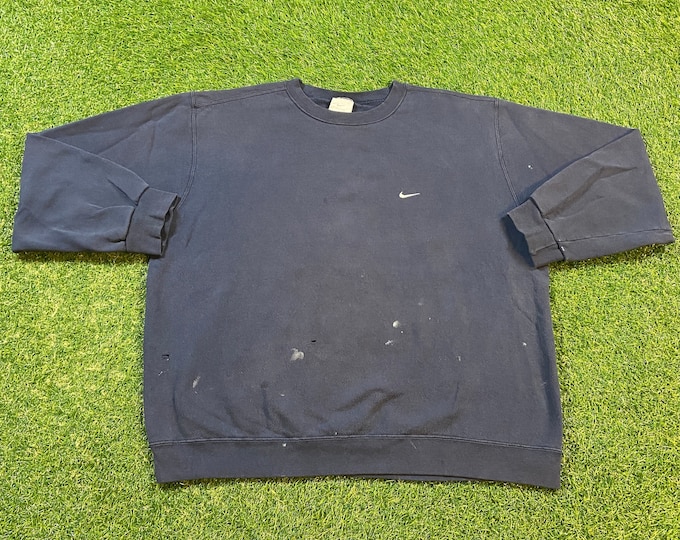 Vintage Nike Crewneck Sweatshirt Made USA Size XXL Swoosh Check Mark Just Do It Classic Air Jordan 1990s 90s Original Pull Over Oversized