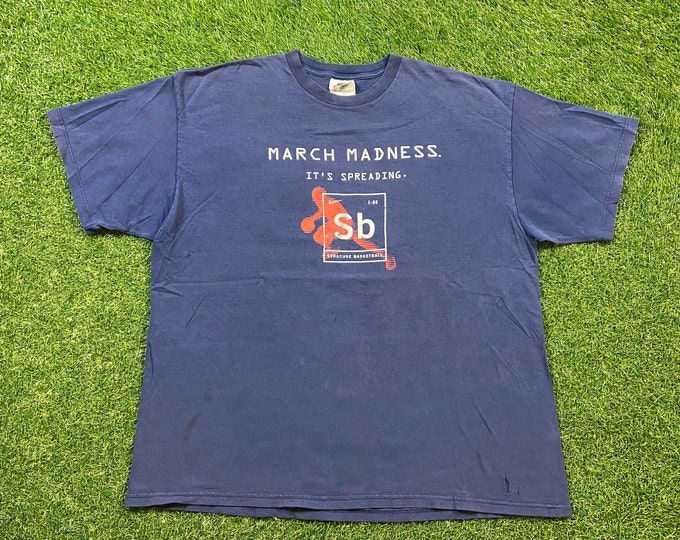 Vintage Syracuse University March Madness T Shirt Tee Nike Made USA Size Xtra Large XL NCAA College Basketball 1990s 90s New York Ny