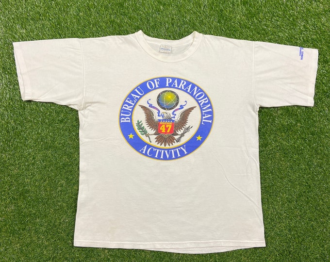 Vintage Paramount's King Island T Shirt Tee Made USA Size Xtra Large XL Theme Park Amusement Park 1990s 90s X Files Kings Island Roller Coas