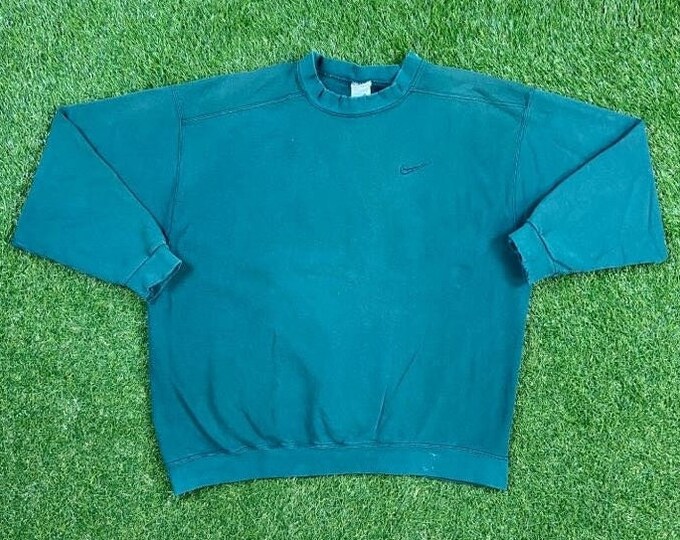 Vintage Nike Crewneck Sweatshirt Made USA Size Xtra Large XL Nike Swoosh Check Mark Just Do It Classic Air Jordan 1990s Original Pull Over