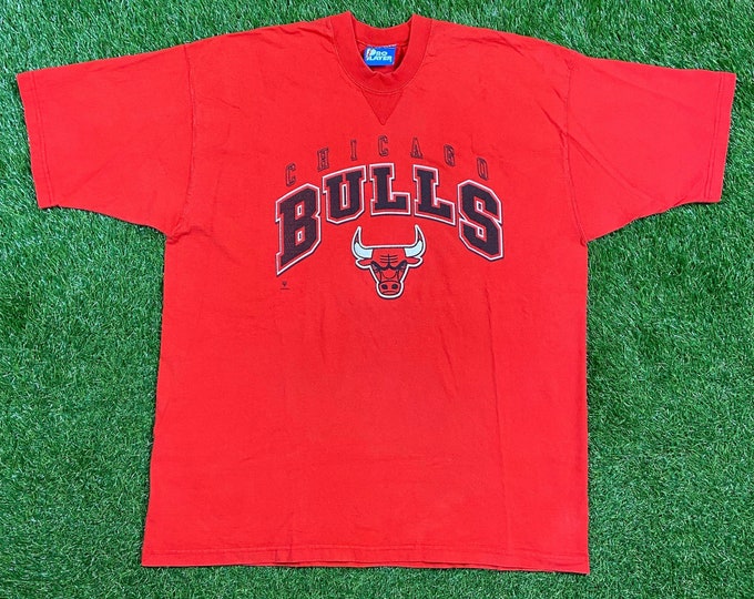 Vintage Chicago Bulls T Shirt Tee Pro Player Made USA Size XXL 2XL NBA Basketball Three Peat Champions Michael Jordan Rodman Pippen 1990s
