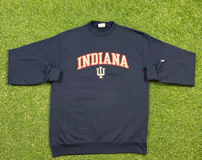 Vintage University of Indiana Crewneck Sweatshirt Champion Size Large L NCAA College Basketball Hoosiers Pull Over Comfy 90s 1990s