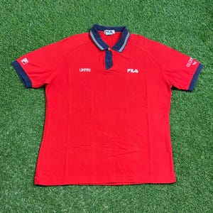 Vintage US Open 94 Polo Shirt FILA Size Xtra Large XL New York 1994 Serena Williams Andre Agassi Tennis 1990s 90s
