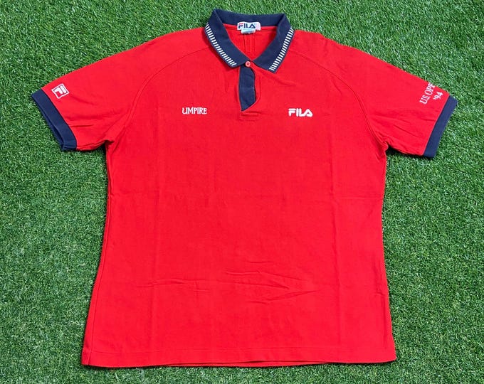 Vintage US Open 94 Polo Shirt FILA Size Xtra Large XL New York 1994 Serena Williams Andre Agassi Tennis 1990s 90s
