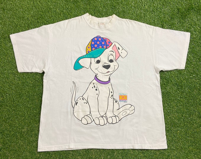 Vintage 101 Dalmatians T Shirt Tee Made USA Size 4X Walt Disney World Disneyland WDW Cruella De Vil 1996 Classic Animated Movie 90s