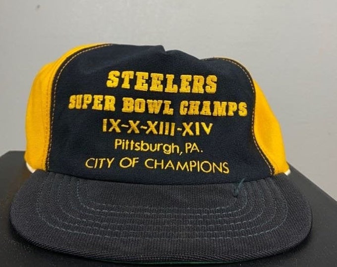 Vintage Pittsburgh Steelers Super Bowl Champions Snapback Hat Cap Pennsylvania NFL Football 80s Classic 1990s