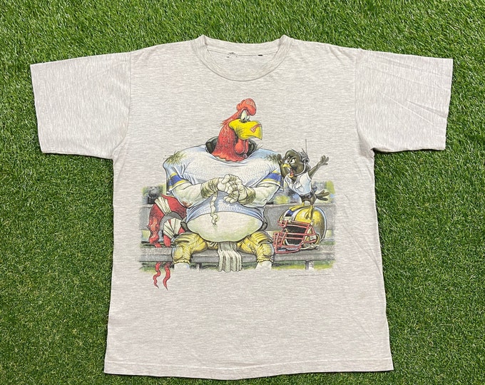 Vintage Foghorn Leghorn T Shirt Tee Size Large L Looney Tunes Bugs Bunny Taz 1990’s 90’s Cartoon Warner Bros Space Jam
