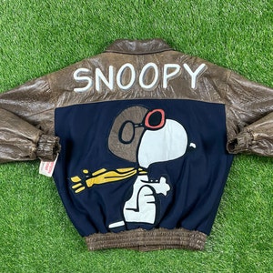 Snoopy Peanuts 90s Vintage Leather Cartoon Basketball NBA Charlie