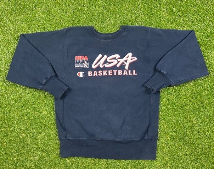 Vintage Olympic Team USA Basketball Crewneck Sweatshirt Champion Reverse Weave Small S Basketball 90s 1996 1990s Olympics Rare Dream Team
