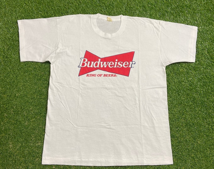 Vintage Budweiser T Shirt Tee Made USA Size Xtra Large XL Beer Brew Alcohol Drinks 1990s 90s Original