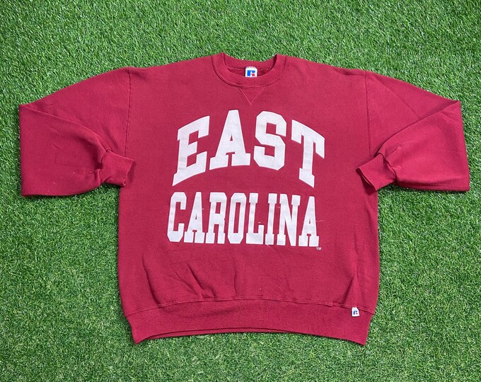 Vintage East Carolina University Crewneck Sweatshirt Made Usa Size Xtra Large XL NCAA College Football North Carolina ECU 1990s Pull Over