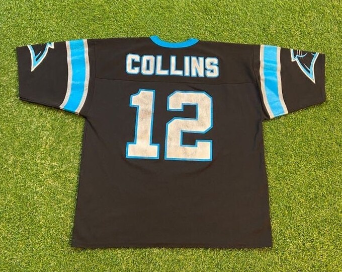 Vintage Carolina Panthers Foster #12 Kerry Colling Jersey Logo 7 Made USA Size Large L NFL Football Charlotte North Carolina NC 1990s 90s