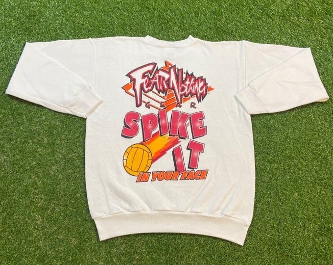 Vintage Fear Nothing Gear Crewneck Sweatshirt Size Large L Dangerous Gear Sports American Made Brand Classic Street Wear 1990s 90s Pull Over