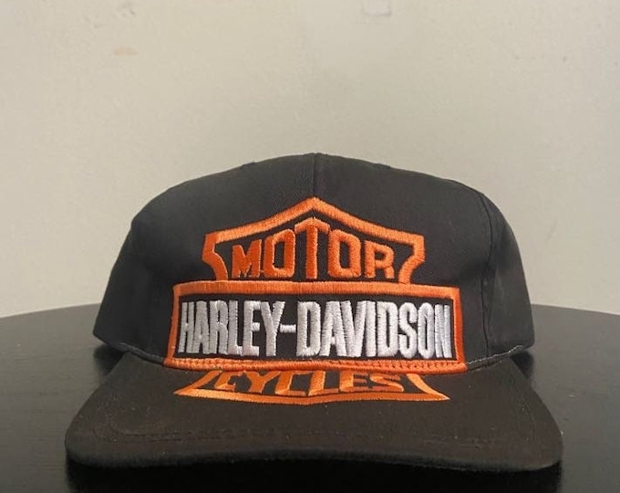Vintage Harley Davidson HOG Snapback Hat Annco OSFA 3D Motorcycle Truckers Biker 1980s 80s