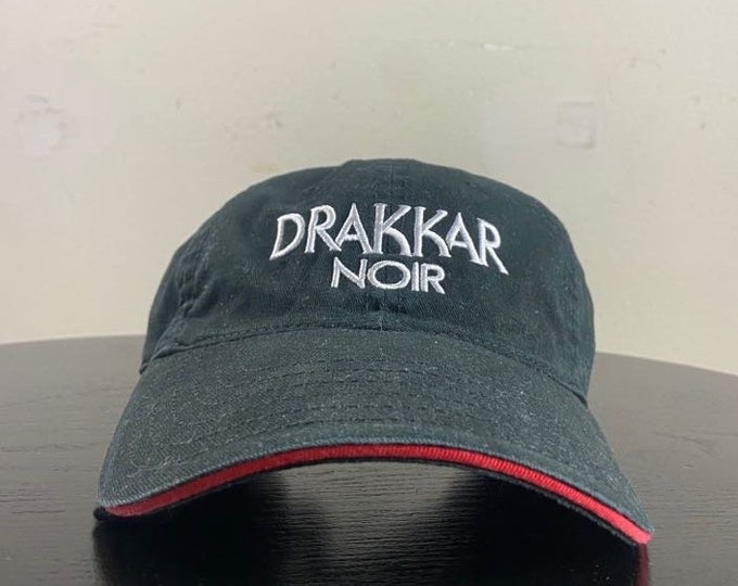 Vintage Dale Earnhardt Jr Strap Back Hat Drakkar Noir OSFA NASCAR Racing Daytona 500 1990s 90s