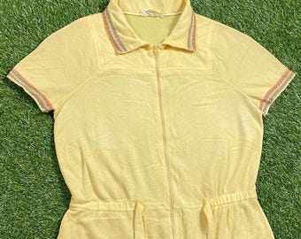 Vintage Yellow Jumpsuit Size Large L American Apparel Hunting Hiking Work Gear Farm Rugged Onesie 1990s 90s