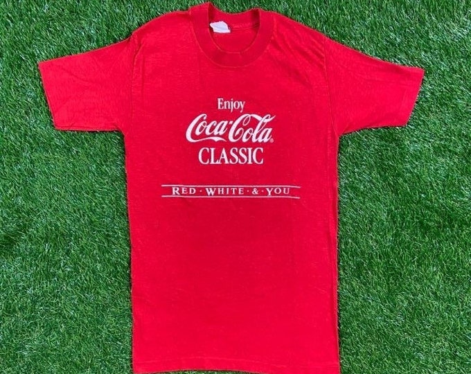Vintage Coca Cola T Shirt Tee Coke Collector Enjoy Coca Cola Classic Size XXS Red White and You